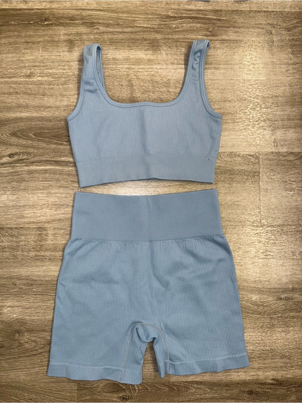 Blue Workout Set - Ribbed - Picture 2 of 5